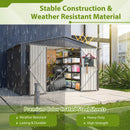 10X8 FT Outdoor Storage Shed, All Weather Metal Sheds With Lockable Doors, Tool Shed For Garden, Patio, Backyard, Lawn, Black