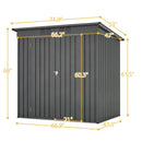 6 X 4 Ft Outdoor Storage Shed, All Weather Tool Shed For Garden, Backyard, Lawn, Black