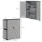 Wood Storage Shed, Outdoor Garden Shed With Asphalt Roof, 2 Shelves, Lockable Doors And Adjustable Feet, Gray