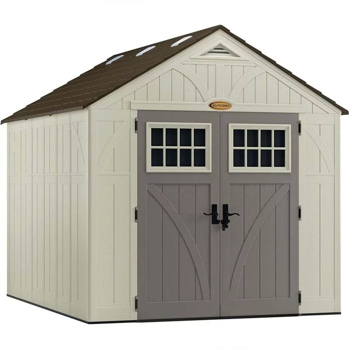 Suncast Tremont 8-ft x 10-ft Resin Outdoor Storage Shed with Skylights and Floor Included
