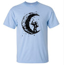 Men’s “Digging the Moon” Print Casual O-Neck T-Shirt – Short Sleeve Fashion Top