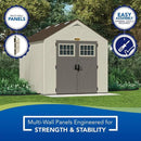 Suncast Tremont 8-ft x 10-ft Resin Outdoor Storage Shed with Skylights and Floor Included