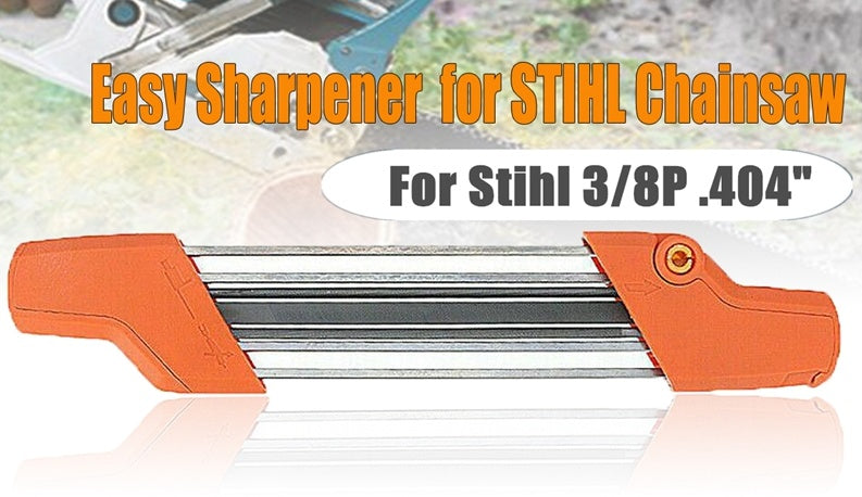 Chainsaw Sharpening File Kit, Metal Chain Sharpener Tool with 13/64" Round Files and Flat File, Fits 3/8" & .404" Chains