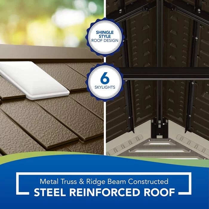 Suncast Tremont 8-ft x 10-ft Resin Outdoor Storage Shed with Skylights and Floor Included