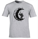 Men’s “Digging the Moon” Print Casual O-Neck T-Shirt – Short Sleeve Fashion Top