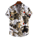 Printed Casual Men's Short-sleeved Shirt Lapel