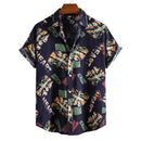 Printed Casual Men's Short-sleeved Shirt Lapel