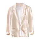 Spring And Autumn Vintage Stripe Loose Ramie Suit