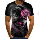 3D Horror Skull Print T-Shirt Short Sleeve Graphic Tee