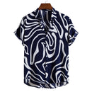 Printed Casual Men's Short-sleeved Shirt Lapel