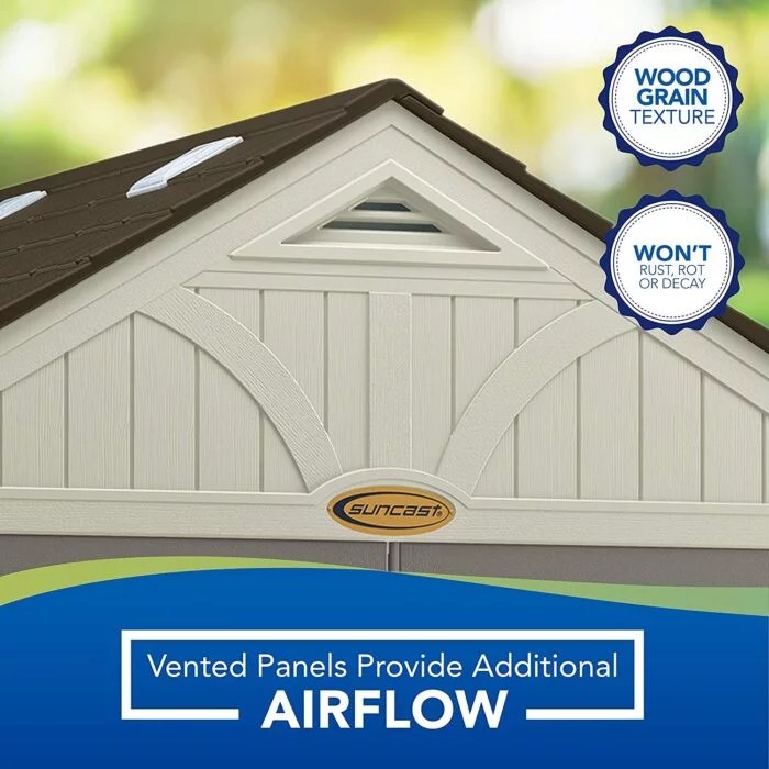 Suncast Tremont 8-ft x 10-ft Resin Outdoor Storage Shed with Skylights and Floor Included