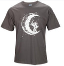 Men’s “Digging the Moon” Print Casual O-Neck T-Shirt – Short Sleeve Fashion Top