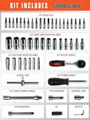 Part-driven Socket Claw Ratchet Wrench Tool Set, With Drill Socket Set, Metric And Extension Rods, For Auto Repair And Home Use