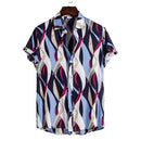 Printed Casual Men's Short-sleeved Shirt Lapel