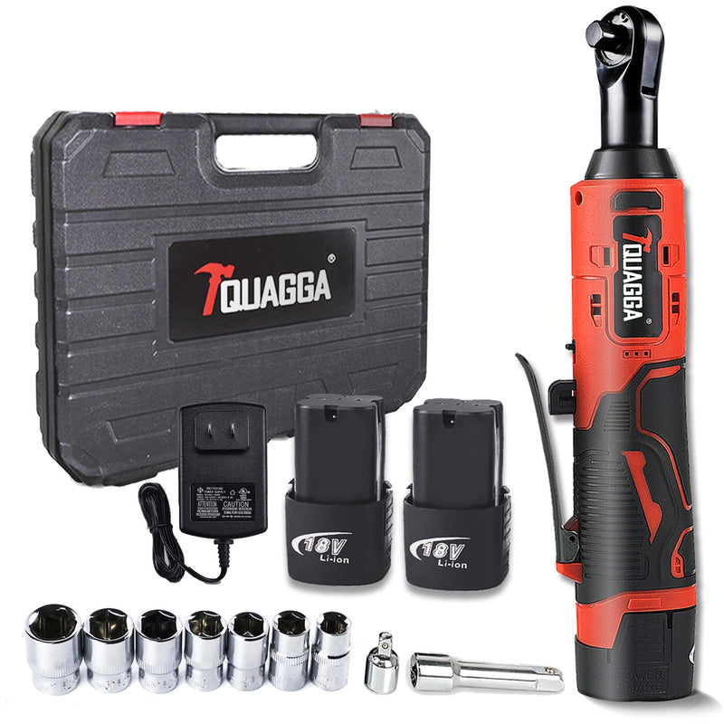 TQUAGGA 18V Cordless Electric Ratchet Wrench Set, Power Ratchet Wrench