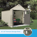 Suncast BMS8100 8 ft. x 10 ft. Tremont Resin Outdoor Storage Shed with Skylights
