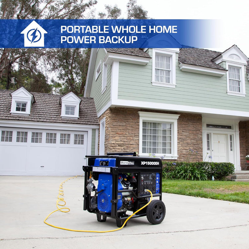DuroMax XP13000EH Dual Fuel Portable Generator for Home Backup Power