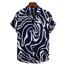 Printed Casual Men's Short-sleeved Shirt Lapel