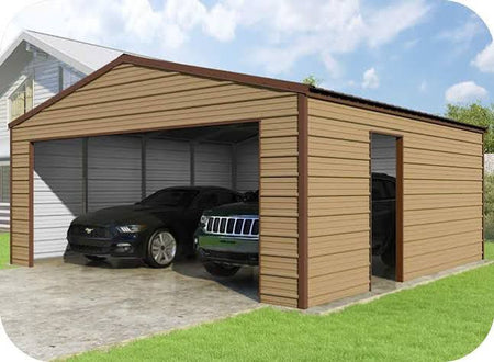 VersaTube 24x24x9 Frontier Steel Garage Kit: Durable DIY Two-Car Shelter