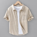 Thin Menswear Linen Short Sleeve Shirt