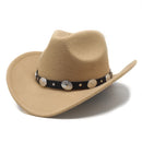 Unisex Western Cowboy Hat Wool Blend, Adjustable Fit
