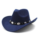 Unisex Western Cowboy Hat Wool Blend, Adjustable Fit