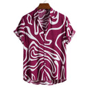 Printed Casual Men's Short-sleeved Shirt Lapel