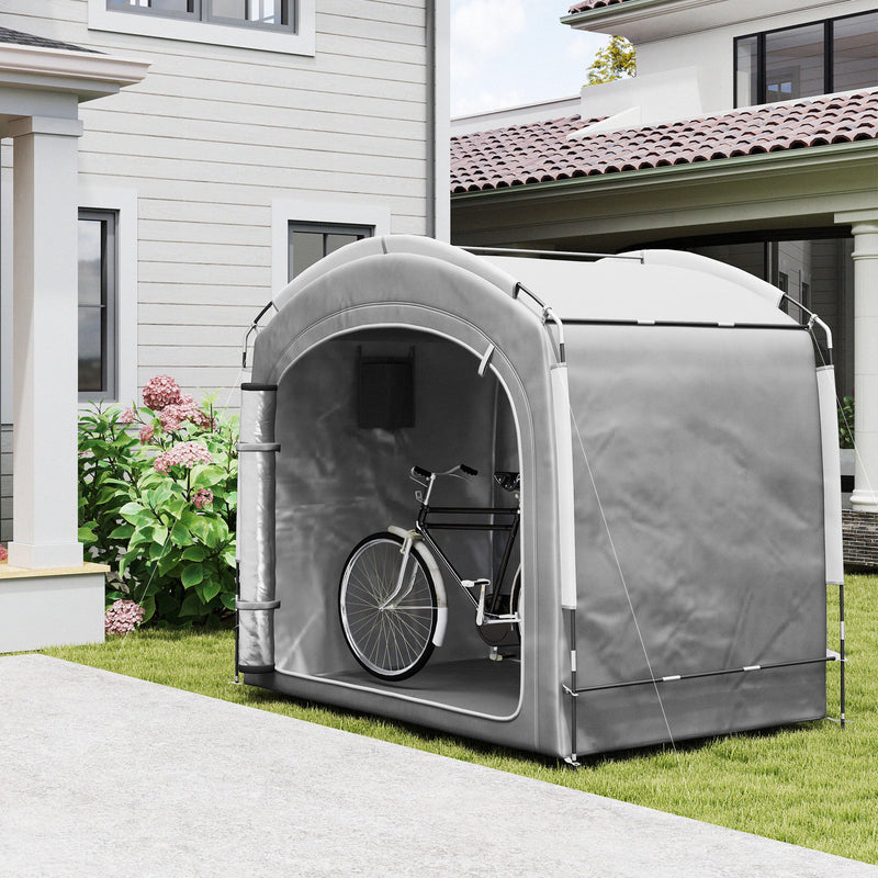 Bike Storage Shed Tent, Portable And Waterproof With 210D Oxford Fabric And Carry Bag For 3-4 Bicycles, Dark Gray